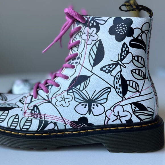 Dr. Martens 1460 Pascal Floral Side Zip Boots - Picture 2 of 16